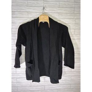 Vintage Eileen Fisher New York Size 1 Women  Black Button‎ Close Cardigan Wool